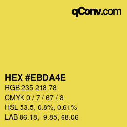 カラーコード: HEX #EBDA4E | qconv.com