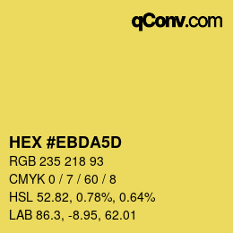 カラーコード: HEX #EBDA5D | qconv.com