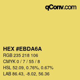 Color code: HEX #EBDA6A | qconv.com