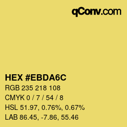 カラーコード: HEX #EBDA6C | qconv.com