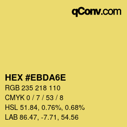 カラーコード: HEX #EBDA6E | qconv.com