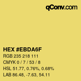 Farbcode: HEX #EBDA6F | qconv.com