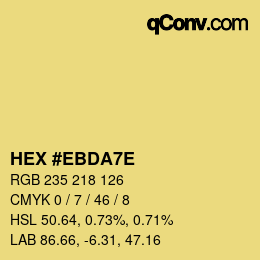 Color code: HEX #EBDA7E | qconv.com