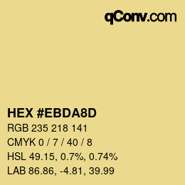 Color code: HEX #EBDA8D | qconv.com