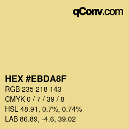 カラーコード: HEX #EBDA8F | qconv.com