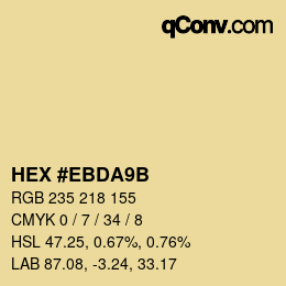 Color code: HEX #EBDA9B | qconv.com
