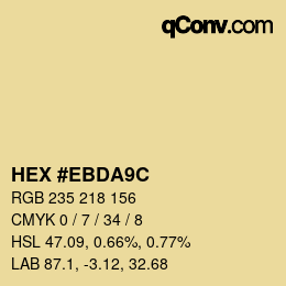 Color code: HEX #EBDA9C | qconv.com