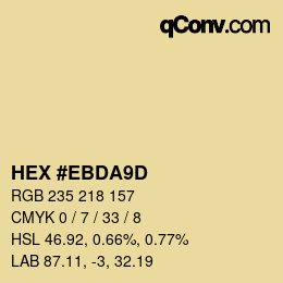 Color code: HEX #EBDA9D | qconv.com