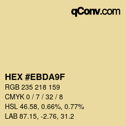 カラーコード: HEX #EBDA9F | qconv.com