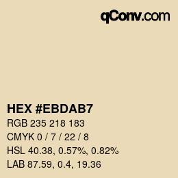 カラーコード: HEX #EBDAB7 | qconv.com