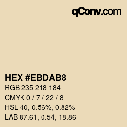 カラーコード: HEX #EBDAB8 | qconv.com