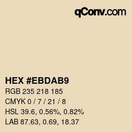 Color code: HEX #EBDAB9 | qconv.com