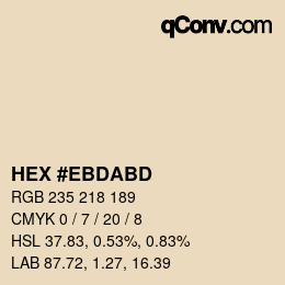 Color code: HEX #EBDABD | qconv.com