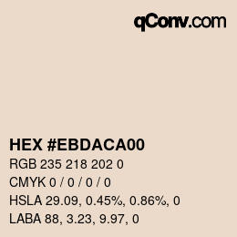 Color code: HEX #EBDACA00 | qconv.com