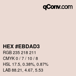 Color code: HEX #EBDAD3 | qconv.com
