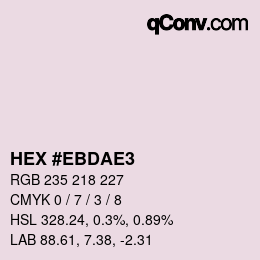 Farbcode: HEX #EBDAE3 | qconv.com