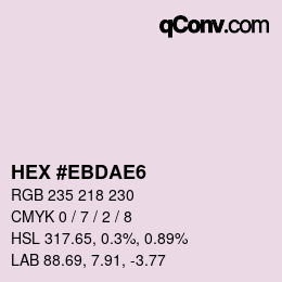 Color code: HEX #EBDAE6 | qconv.com