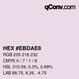 Color code: HEX #EBDAE8 | qconv.com