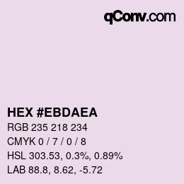 Color code: HEX #EBDAEA | qconv.com