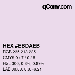 カラーコード: HEX #EBDAEB | qconv.com