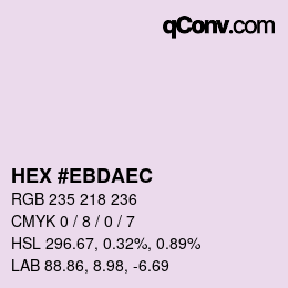 カラーコード: HEX #EBDAEC | qconv.com