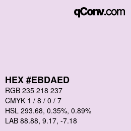 カラーコード: HEX #EBDAED | qconv.com