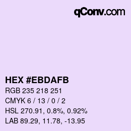 Color code: HEX #EBDAFB | qconv.com