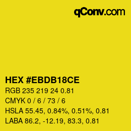 Farbcode: HEX #EBDB18CE | qconv.com