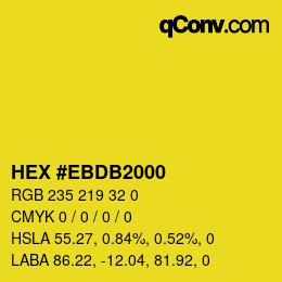 Farbcode: HEX #EBDB2000 | qconv.com