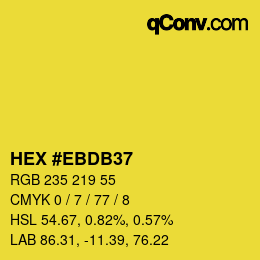 Color code: HEX #EBDB37 | qconv.com