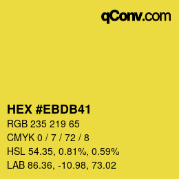 Color code: HEX #EBDB41 | qconv.com