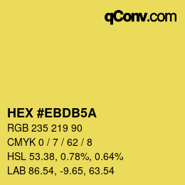 Color code: HEX #EBDB5A | qconv.com