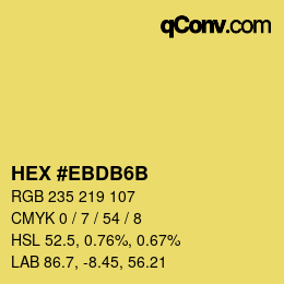 Farbcode: HEX #EBDB6B | qconv.com