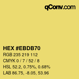 Color code: HEX #EBDB70 | qconv.com