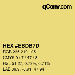Color code: HEX #EBDB7D | qconv.com
