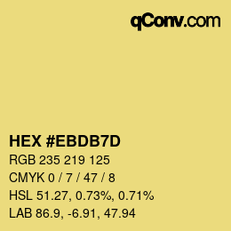 Color code: HEX #EBDB7D | qconv.com