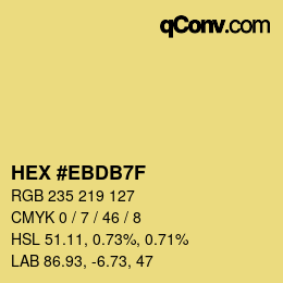 Color code: HEX #EBDB7F | qconv.com