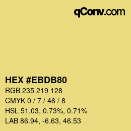 Color code: HEX #EBDB80 | qconv.com