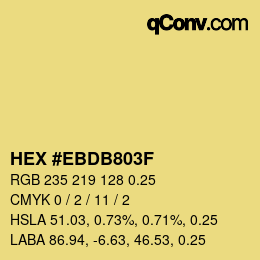 Código de color: HEX #EBDB803F | qconv.com