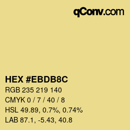 颜色代码: HEX #EBDB8C | qconv.com