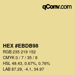 Color code: HEX #EBDB98 | qconv.com