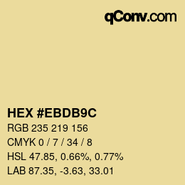 Color code: HEX #EBDB9C | qconv.com