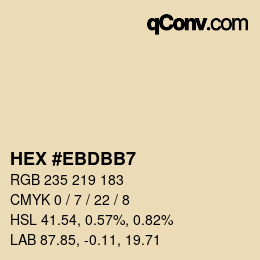 カラーコード: HEX #EBDBB7 | qconv.com