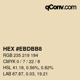 Color code: HEX #EBDBB8 | qconv.com