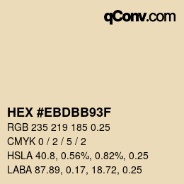 Farbcode: HEX #EBDBB93F | qconv.com
