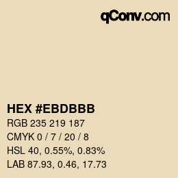 Color code: HEX #EBDBBB | qconv.com