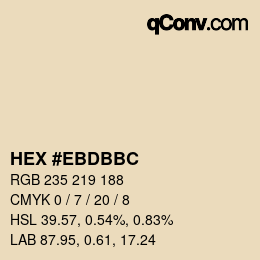 Color code: HEX #EBDBBC | qconv.com