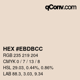 Farbcode: HEX #EBDBCC | qconv.com