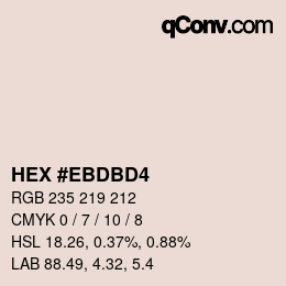 Color code: HEX #EBDBD4 | qconv.com