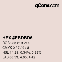 Color code: HEX #EBDBD6 | qconv.com